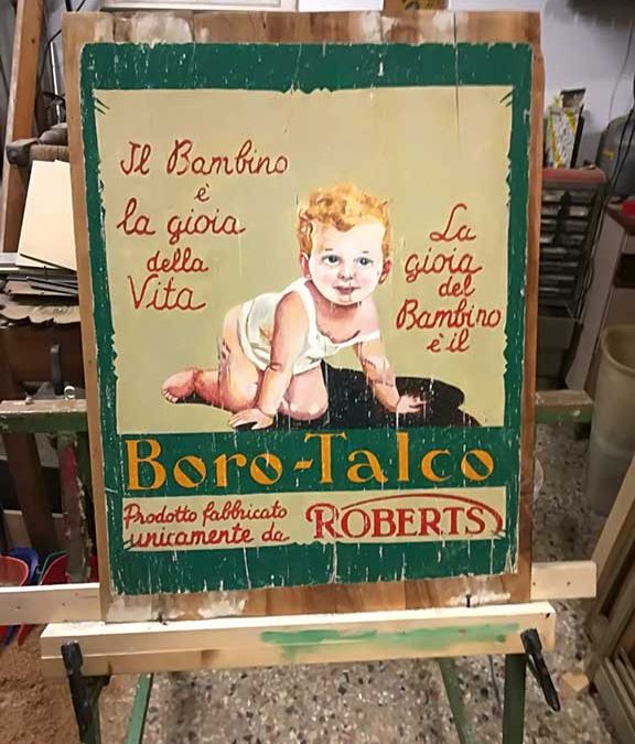 Riproduzione cartellone pubblicitario vintage