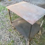 Carrello ferro officina anni 60, doppio ripiano