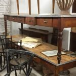 Large wooden tables from the early 1900s